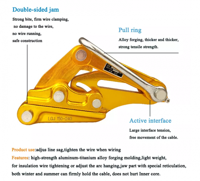 Conductor Wire Self Gripping Come along Clamps Cable Grips 300-400mm² product image
