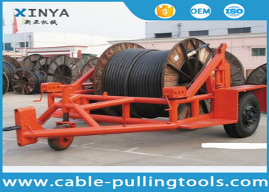 5 Ton Cable Reel Trailer , Cable Drum Carrier for stringing with automatic braking device