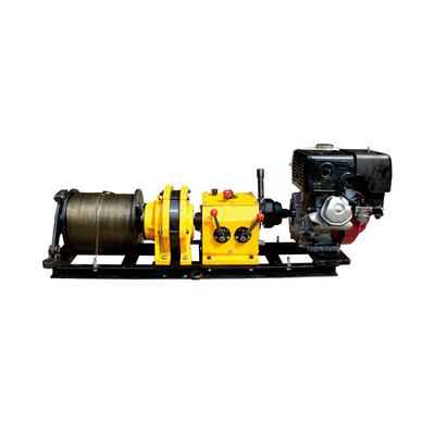 5 Tons Gasoline Engine Powered Winch With Drum And Rope 15mm 50m