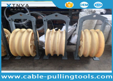 Buy 3 Sheave Conductor Pulley Stringing Pulley Block And Tackle Hoist With Nylon Wheel online manufacture