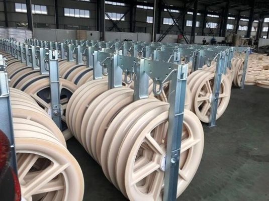 buy 660mm Diameter Triple-Sheave Nylon Stringing Block for Pilot Wire Rope Transmission Line Stringing Tool online manufacture