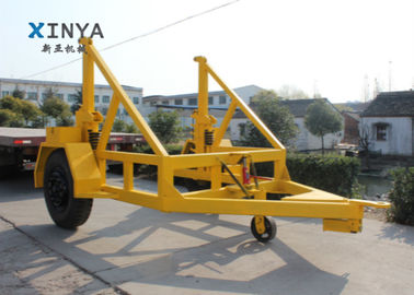 Buy 80KN Hydraulic Cable Reel Drum Trailer For 3300mm Coil Diameter , Yellow online manufacture