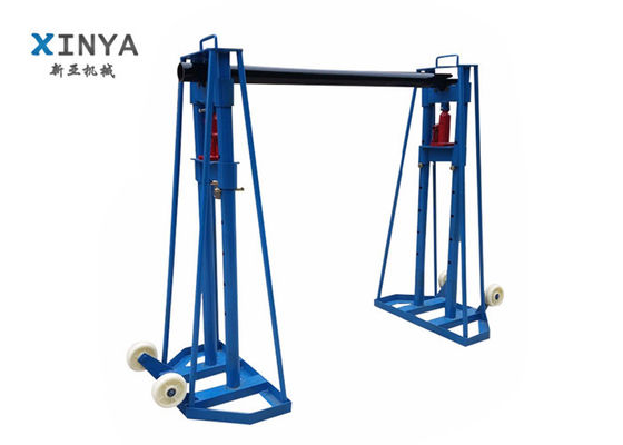 Buy 10T Hydraulic Cable Reel Stand with Hydraulic Lifting and Heavy Duty Steel Structure for Cable Drum Support online manufacture