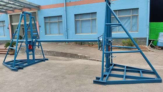 Buy 5 Ton Hydraulic Cable Drum Jack Stand with 1.5 Meters Lifting Height and 5000 kg Capacity for Overhead and Underground Cable Installation online manufacture