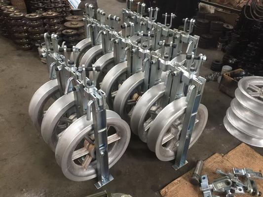Buy Aluminum Sheave Stringing Pulley Block with Corrosion Resistant Galvanized Surface and High Load Capacity for Power Line Construction online manufacture