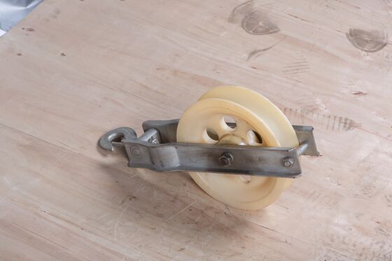 Buy Hooke Type Cable Roller Stringing Pulley with 15KN Rated Load 200*60 Nylon Wheel for Overhead Cable Pulling online manufacture
