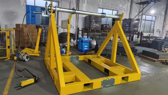 Buy Heavy-Duty 12T Load Capacity Hydraulic Reel Stand with Modular Design and Hydraulic Brake System for Cable Handling online manufacture