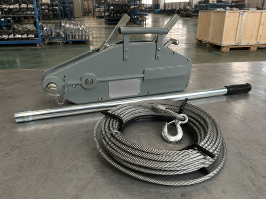 Buy 0.8-5.4T Manual Tirfor Cable Puller Winch with 20m Wire Rope for Construction and Lifting online manufacture