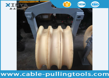 Transmission Line Stringing Tools 3 Wheel Nylon Stringing Pulley Block for Twin Bundled Conductor