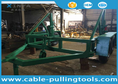 Yellow Underground Cable Tools , Cable Reel Trailer With Axis Bar for Cable Laying