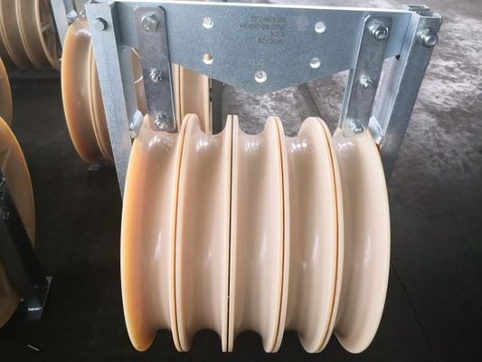 Aluminum Nylon Stringing Pulley Blocks For Two Three Stranded Conductors 300-900mm2 40-105kn