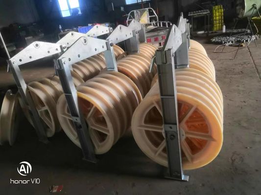 660mm 3 Sheave Nylon Stringing Block For Pilot Wire Rope