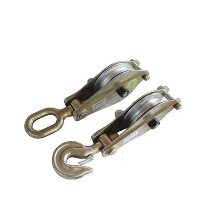 1ton 2ton 5ton Stringing Pulley Block Transmission Line Stringing Tools With Steel Double Pulley Block