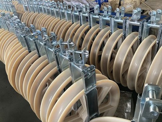 822mm Large-Diameter Heavy-Duty Cable Pulley Block with Nylon Wheel for Overhead Line Construction