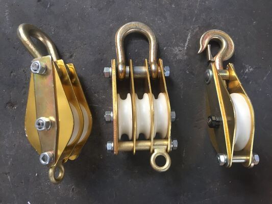 Aluminum Alloy Snatch Block Wire Rope Pulley with Nylon Wheel and Side-Opening Design for Heavy-Duty Lifting