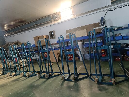 5 Ton Hydraulic Cable Drum Jack Stand with High-Strength Steel Frame and Adjustable Height Design for Heavy Duty Power Line Cable Reel Lifting