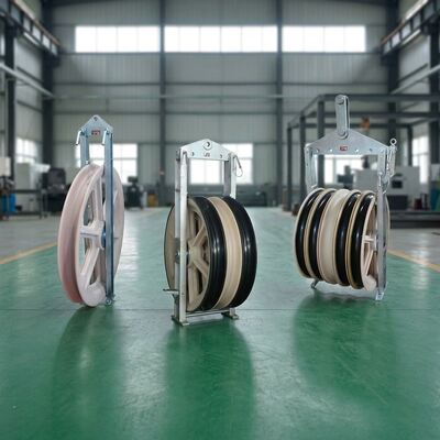 916mm Diameter 20-150kN Rated Load MC Nylon Sheave Stringing Blocks and Cable Pulling Blocks for Power Line Installation