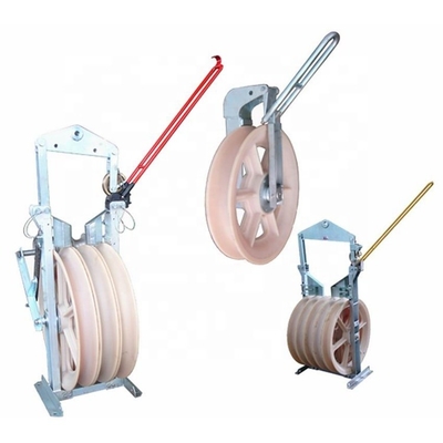 Helicopter Stringing Pulley Blocks Pulling 2 Bundled Conductors